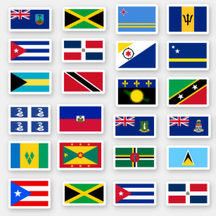 Sticker Collection de drapeaux des Caraïbes