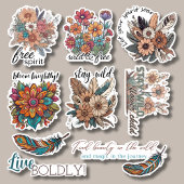 Sticker Collection de fleurs bohème étanche