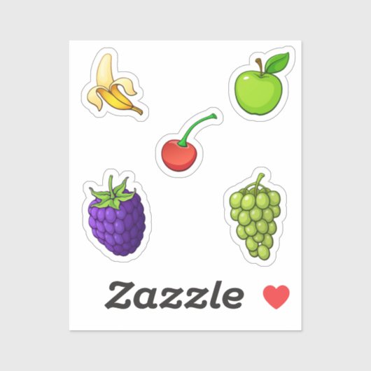 Sticker Collection de fruits (Feuille)