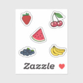 Sticker Collection de fruits (Feuille)