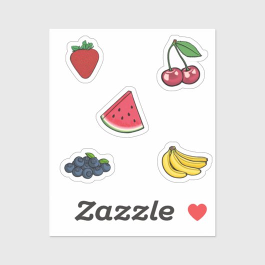 Sticker Collection de fruits (Feuille)