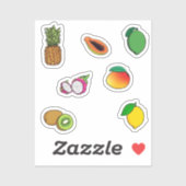 Sticker Collection de fruits (Feuille)