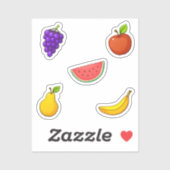 Sticker Collection de fruits (Feuille)