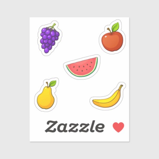 Sticker Collection de fruits (Feuille)