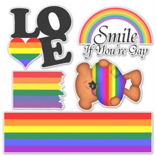 Sticker Collection de Gay pride LGBT Rainbow (Devant)