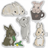 Sticker Collection de lapins nains (Devant)
