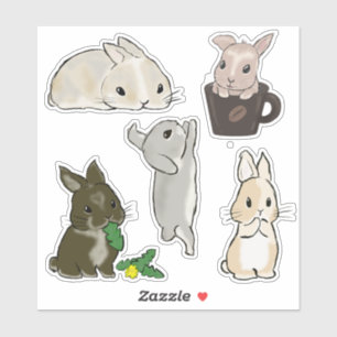 Sticker Collection de lapins nains