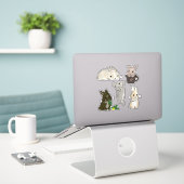 Sticker Collection de lapins nains (Ordinateur portable sur le bureau)