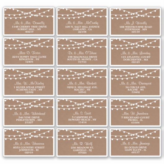 Sticker Collection de Mariages Rustic Kraft (Devant)