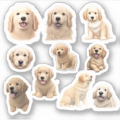 Sticker Collection de Marionnettes Golden Retriever (Devant)