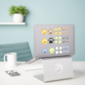 Sticker Collection de pattes d'animaux mignons (Ordinateur portable sur le bureau)