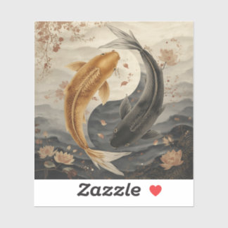 Sticker Collection de peintures de carpes koï japonaises