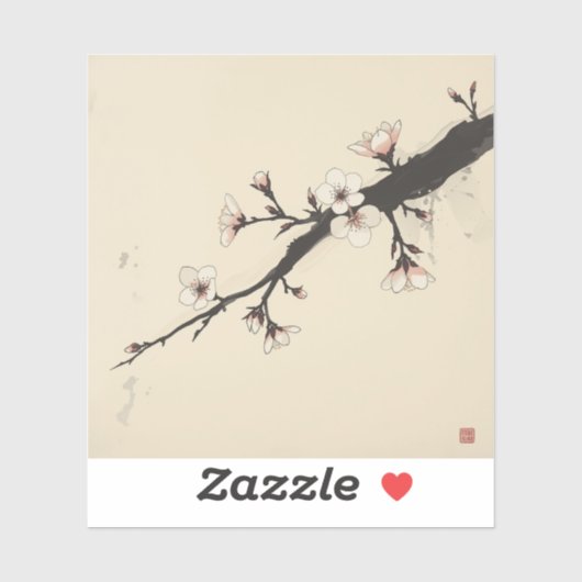 Sticker Collection de peintures de fleurs de cerisier (Feuille)