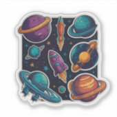 Sticker Collection de planètes galactiques : Ensemble de s (Devant)