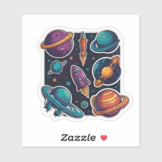 Sticker Collection de planètes galactiques : Ensemble de s (Feuille)