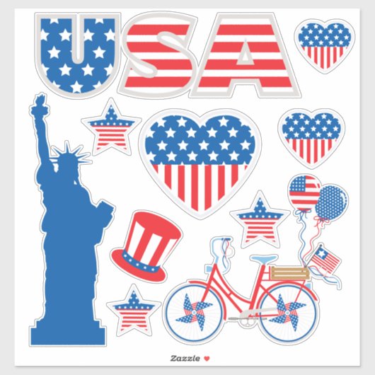Sticker Collection d'éléments patriotiques Vinyle (Feuille)
