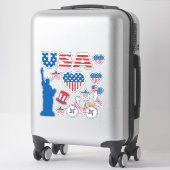 Sticker Collection d'éléments patriotiques Vinyle (Sur valise)