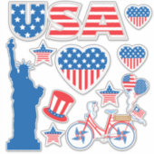 Sticker Collection d'éléments patriotiques Vinyle (Devant)