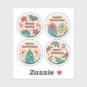 Sticker collection d'étiquettes festives de Noël (Feuille)