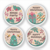Sticker collection d'étiquettes festives de Noël (Devant)