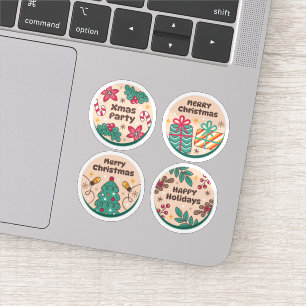 Sticker collection d'étiquettes festives de Noël
