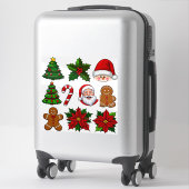 Sticker Collection d'icônes de Noël festives (Sur valise)