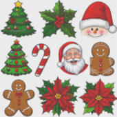 Sticker Collection d'icônes de Noël festives (Devant)