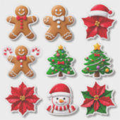 Sticker Collection d'icônes de Noël festives (Devant)