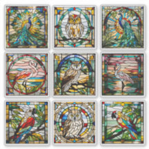 Collection d'Oiseaux en Verre de Faux