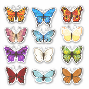 Sticker collection estivale d'autocollants papillons