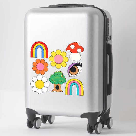 Sticker Collection Hippy rétro (Sur valise)