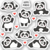 Sticker Collection Panda Animal 8 Pack (Devant)