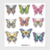 Sticker Collection papillon colorée étanche (Feuille)