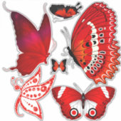 Sticker Collection Papillon rouge Contour personnalisé (Devant)