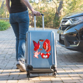 Sticker Collection Papillon rouge Contour personnalisé (Valise Insitu)