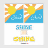 Sticker Collection SHINE Cinq designs colorés (Feuille)