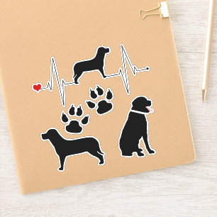 Sticker Collection Silhouette de chien Labrador Heartbeat