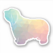 Sticker Collie barrée Motif géométrique Silhouette Pastel (Devant)