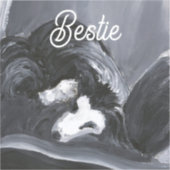 Sticker Collie Bordure Possédant Peinture personnalisée (Recto)