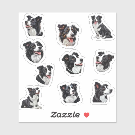 Sticker collie de bordure (Feuille)