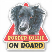 Sticker Collie Frontière À Bord Chien Écossais (Devant)