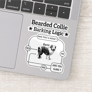Sticker Collie harcelé Logique d'écorce Drôle Chien Sarcas