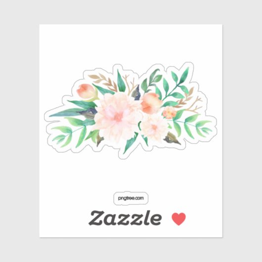 Sticker collier à l'aquarelle de fleur (Feuille)