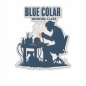 Sticker Collier bleu Classe de travail Soudage Fierté (Devant)