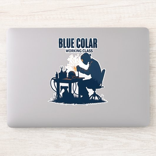 Sticker Collier bleu Classe de travail Soudage Fierté (Ordinateur)