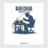 Sticker Collier bleu Classe de travail Soudage Fierté (Feuille)