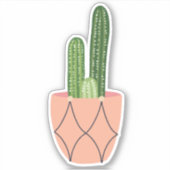 Sticker Collier transparent plante succulent en pot vert (Devant)