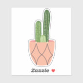 Sticker Collier transparent plante succulent en pot vert (Feuille)