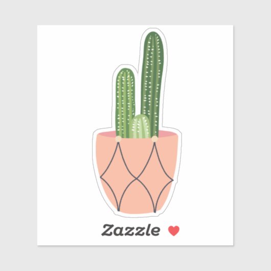 Sticker Collier transparent plante succulent en pot vert (Feuille)