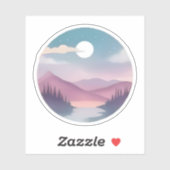 Sticker Collines de lavande au clair de lune (Feuille)